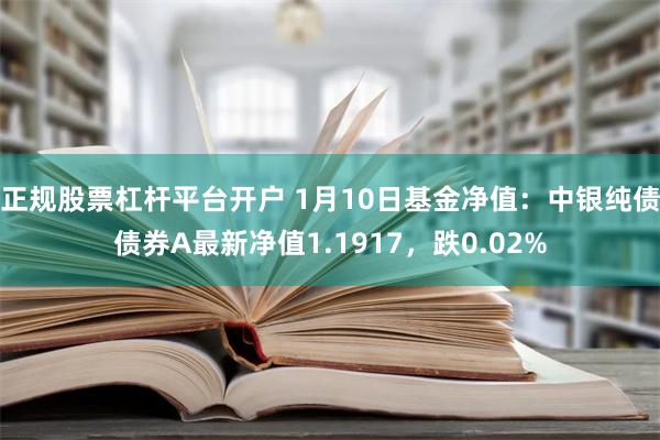 正规股票杠杆平台开户 1月10日基金净值：中银纯债债券A最新净值1.1917，跌0.02%